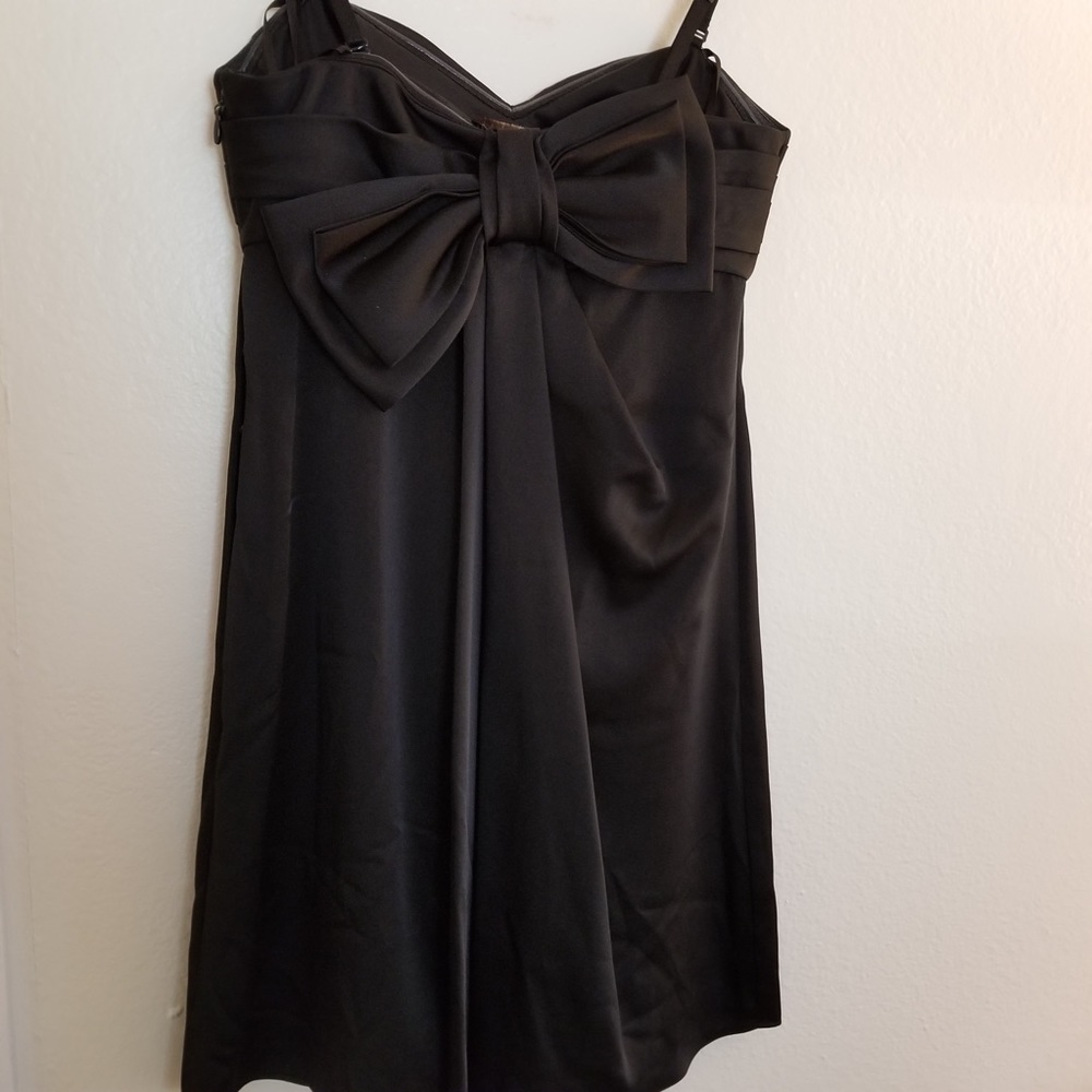 Black Strapless Bow Back Cocktail Dress